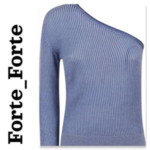 NWT Forte Forte Shiny Metal Mohair One Shoulder Sweater